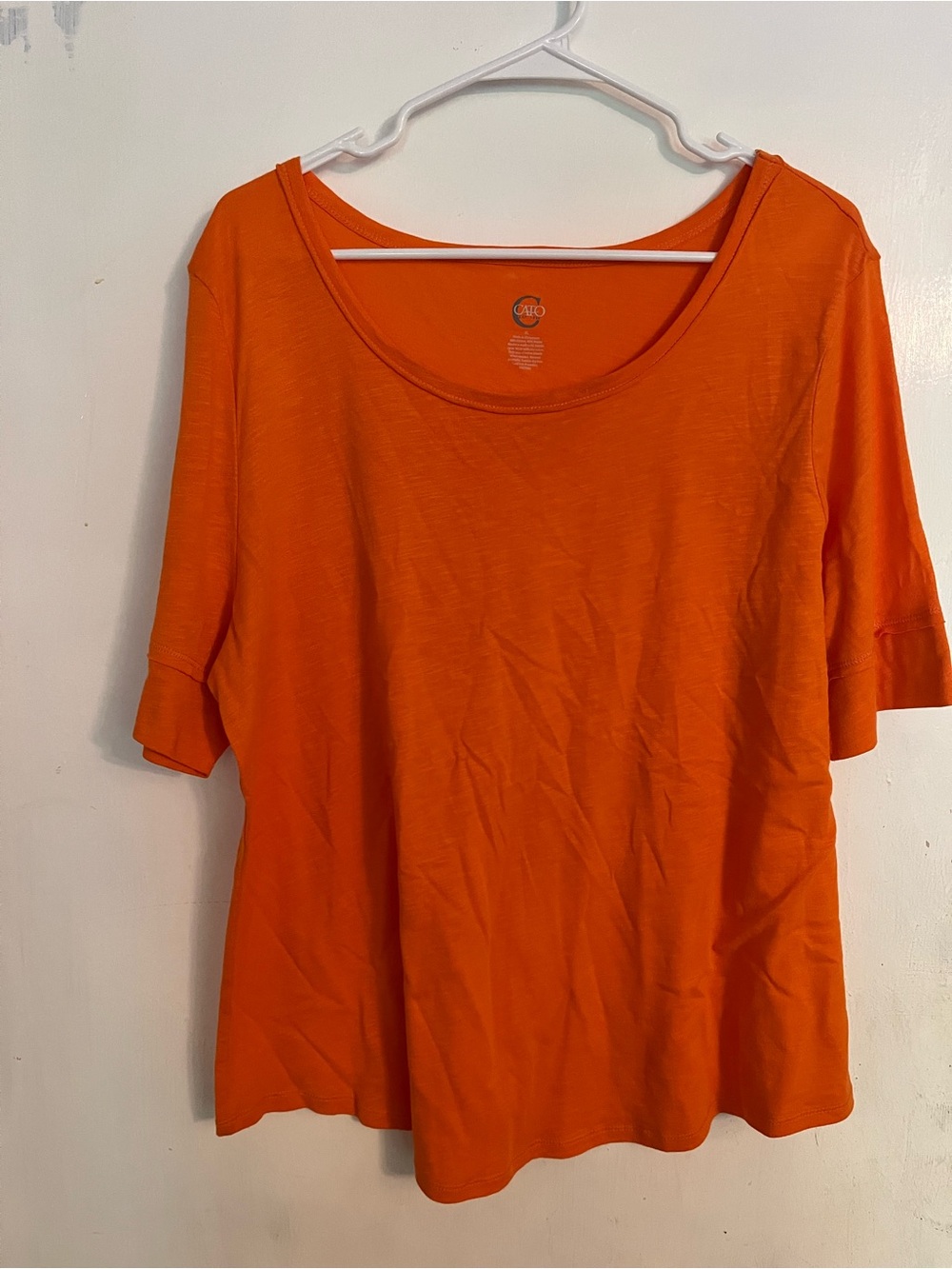 Cato Orange Scoop Neck Top